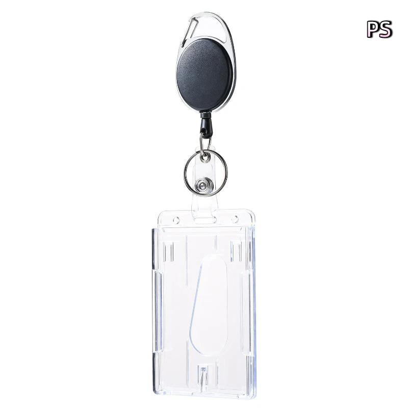 Transparent Card Slots Id Badge Holder Id Pendant Badge Reel Storage Organizer Employee Pass Work Card Case