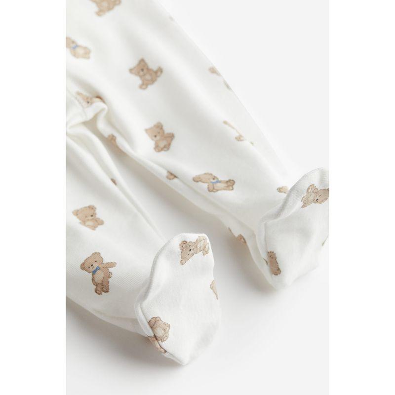 

Детская одежда HM Костюм для младенца (девушка) Летний комбинезон с длинным рукавом из двух частей, леггинсы, костюм для новорожденного 1195525 White/Teddy bear 45/40