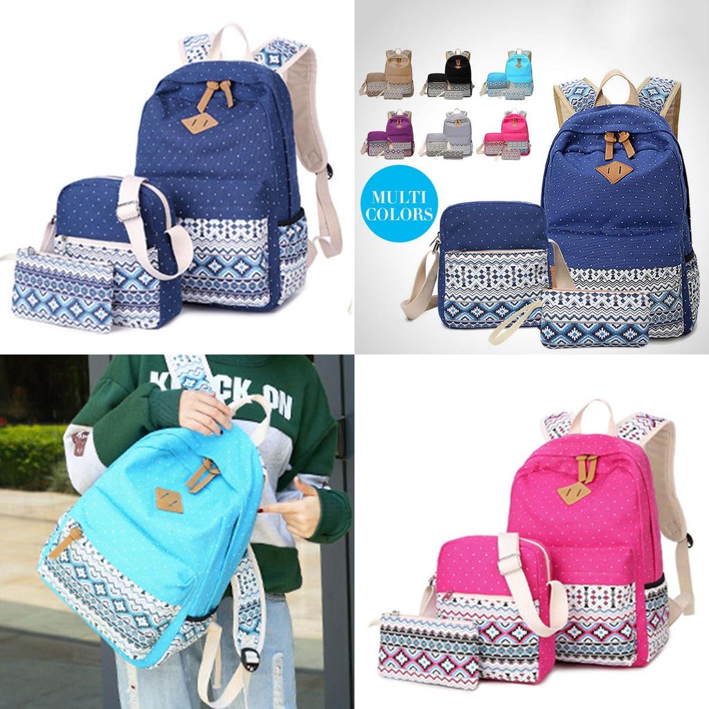 Stylish Premium Quality 3pcs/set Backpack Women Travel Bookbags School Bags For Teenage Girls