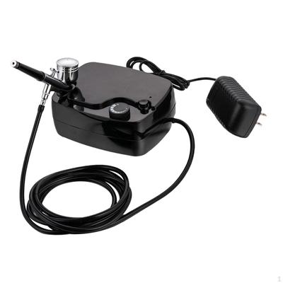 Airbrush Set Electric Auto Rechargeable Nail Art Air Brush for Painting Home Black