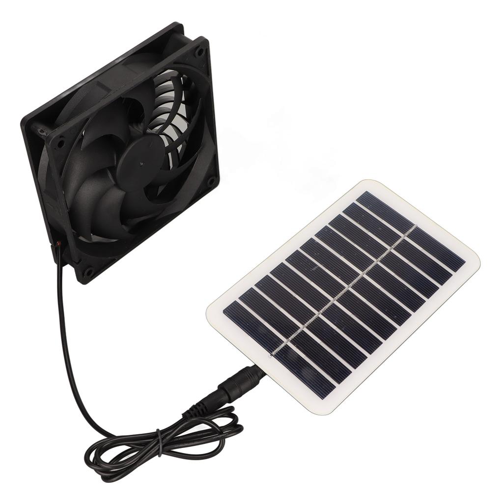 Solar Panel Fan Energy Saving Portable Easy To Use Solar Power Panel Exhaust Fan for Pet Houses for Greenhouse