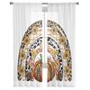 Thanksgiving Pumpkin Sunflower Leopard Skin Sheer Curtains Bedroom Living Room Voile Window Curtains Tulle Curtains for Kid Room