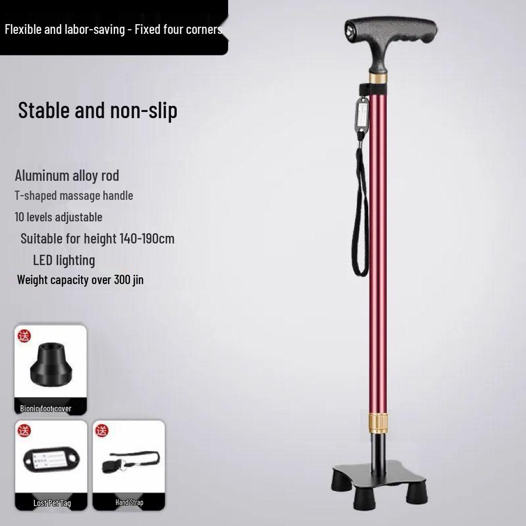 Folding Telescopic Walking Cane: Non-slip, Anti-fall, Lightweight Stick for Seniors & Patients