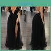 Elegant Women Party Sling Evening Dress With Deep V-neck And Stunning Backless Design