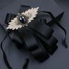 Fashion Faux Stone Men's Suit Lapel Flowers Alloy Polyester Bow Tie Necktie Neck Decoration Groom Formal Suit