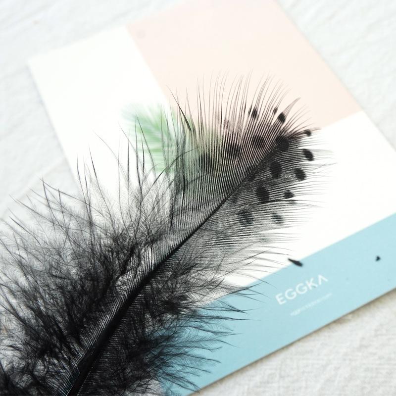 Guinea Fowl Feather Polka Dot Feather Cat Teasing Stick Accessories Colorful Polka Dot Pheasant Feather Handmade Decorative Materials