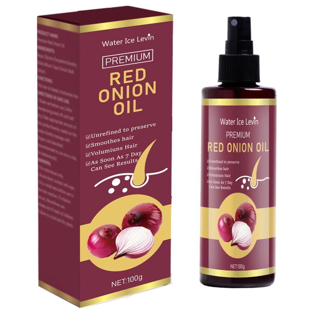 Red Onion Hair Oil—Moisturizing and Hydrating Hair Care Essence, nourishes and smooths hair, suitable for all hair types, 100g bottle/suita