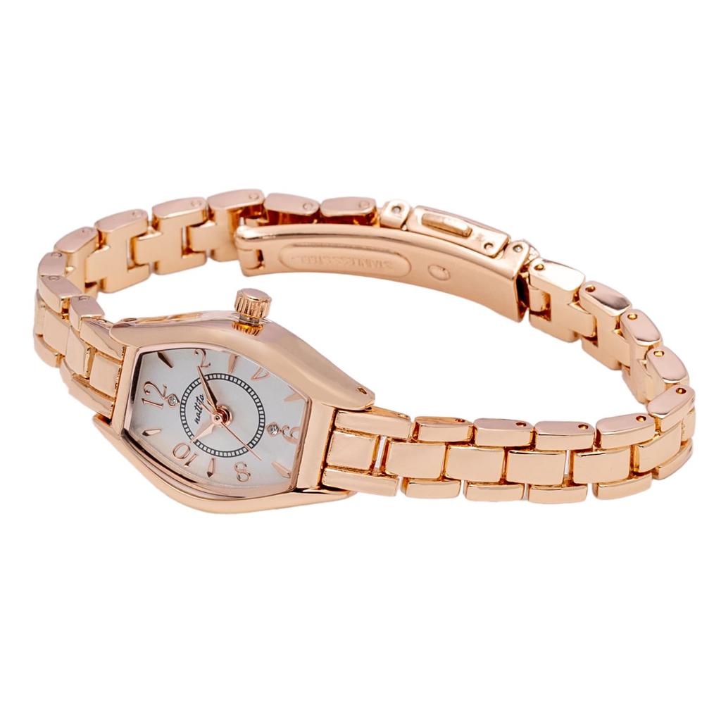 Fieldwork NF Primo Analog Watch with Metal Pink Gold ST283-3 Women's Band, Nickel-Free, Barrel-Shaped,