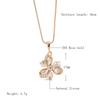 Crystal Flower Pendant Necklace For Women  Rose Gold Color Natural Zircon Accessories Daily Fine Ethnic Jewelry