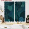 Rideaux Plats Filtrant la Lumière Rideaux Semi-Fenêtre Bleu Canard Noir Foncé Motifs Abstraits Ensemble Léger de Rideaux en Flanelle de 2 Pièces Polyester Moderne