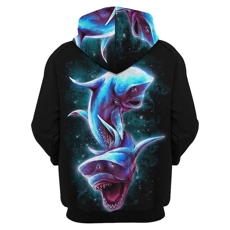 Men's CLlothing Shark Pattern Hoodie 3D Horror Gothic Whale Print Top New Hoodie Women's Harajuku 2k Sweatshirt Hooed Tops