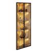 LED glass cabinet 62x35x160cm – oak exterior, light strip, dust-proof, tempered glass, corner cabinet with door – bookshelf, wine cabinet