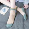 Female Summer Thin Style Lace Breathable Deodorant Glass Silk Crystal Tube Socks