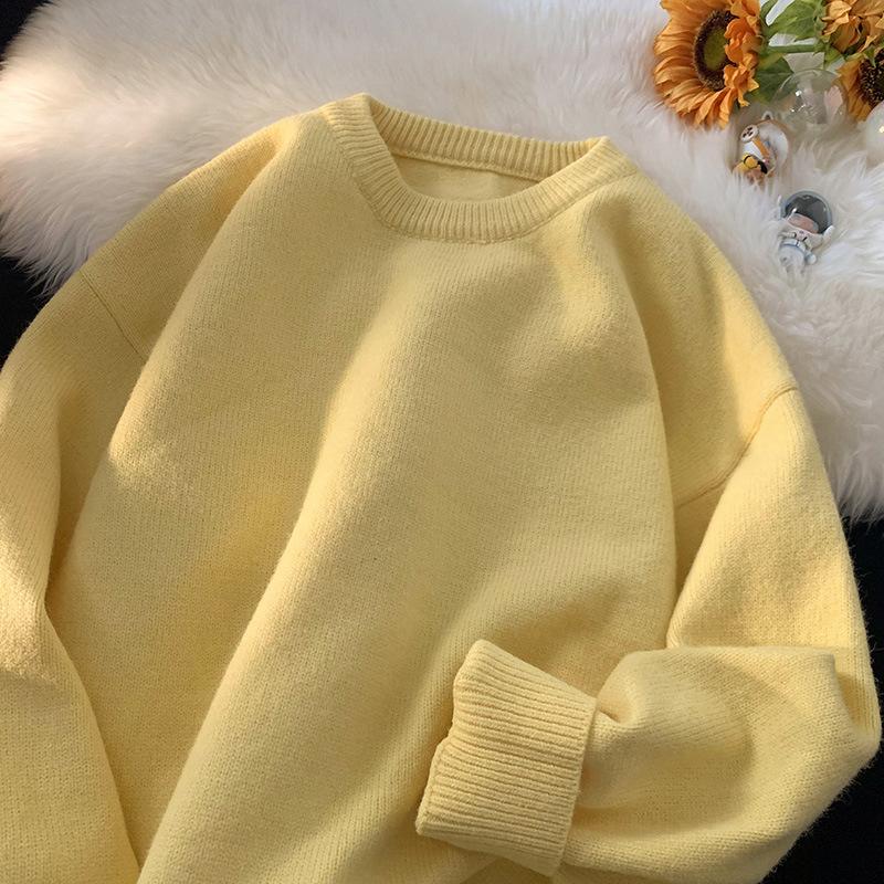 Autumn Winter Thickened Sweaters for Men Korean Style Trendy Loose Japanese Winter Hong Kong Style Pullovers