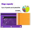 3 Ring Binder Pencil Pouch, 2 Pack Pencil Pouches with Zipper-Pencil Case with Double Pocket and Mesh Window (Purple&Red)