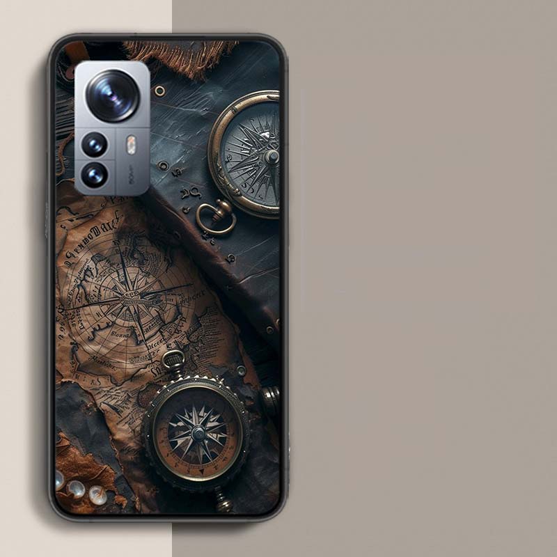 

Ancient Maps Retro Compasses And Telescopes Phone Case For Redmi Note 13 Pro Plus 14 Pro+ 12S 12 11S 11T 11E 11 10S 10 9S 9 Xiao Redmi Note 14 Pro 4G