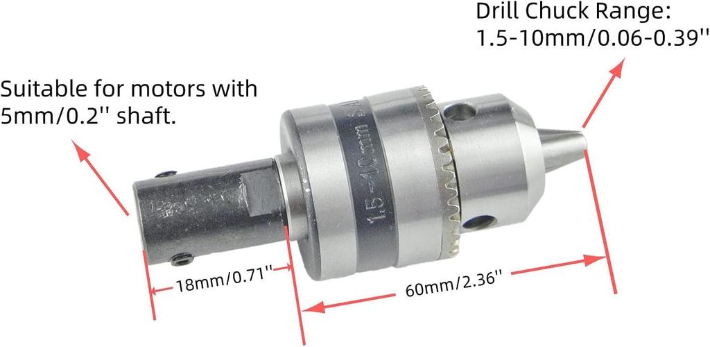 CHANCS B10 Mini Electric Motor 775 DC Motor with Drill Chuck and Seat Mounting Mini Table Saw for 12V/24V Bracket, Cutting/Polishing