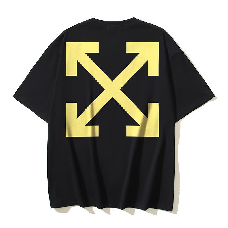 Off-White 2026 Summer New Angel Caravaggio Arrow Printed Short Sleeved T-shirt for Men and Women