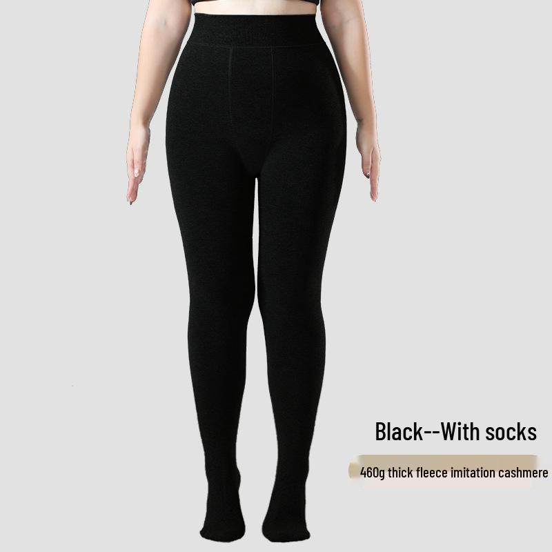 Women's Plus Size Warm Autumn/Winter Leggings: Velvet-Lined, Cotton, No Drooping, Fits Up To 200 Jin