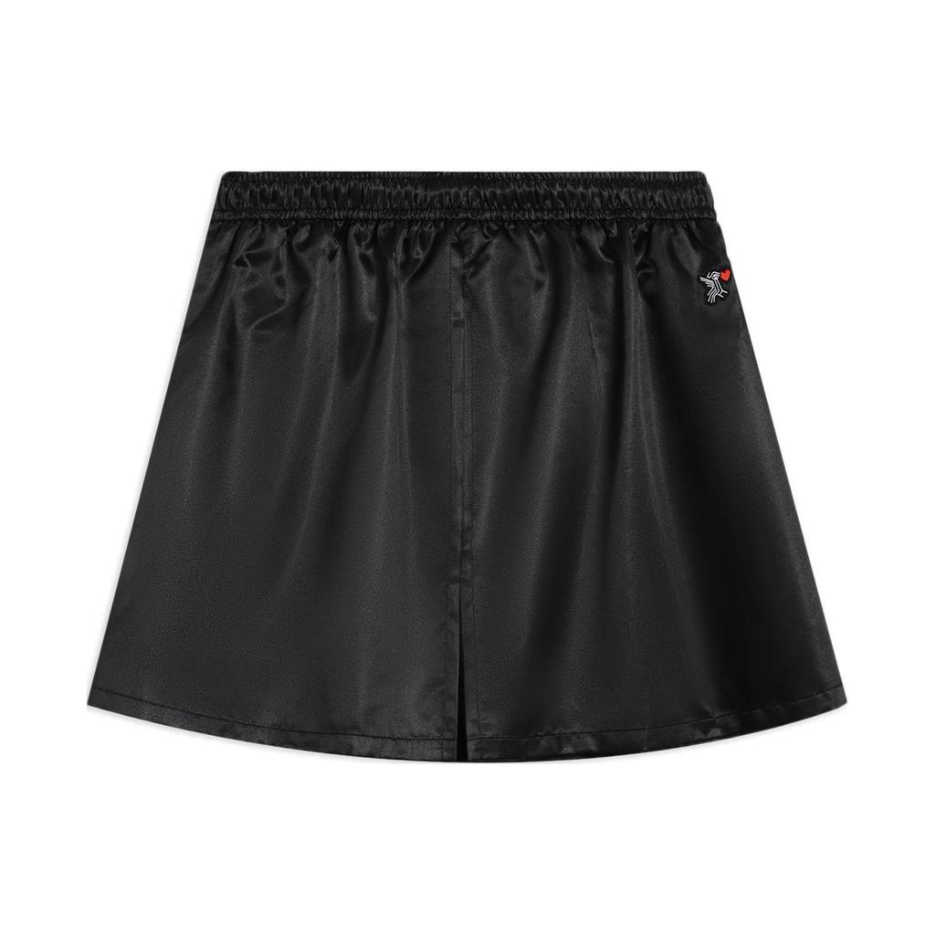 Li Ning Sports Trend Series Solid Color Embroidered Pattern A-Line Skirt Women Skirts Black ASKS122-1
