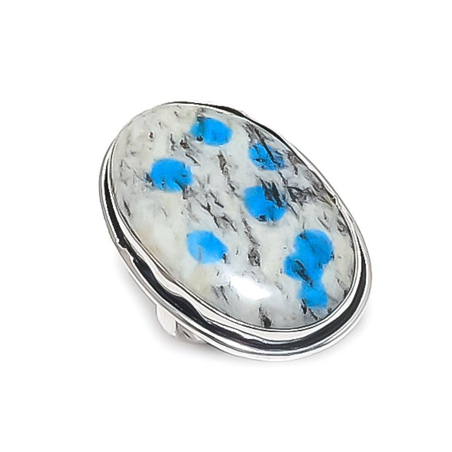 

Natural K2 Blue Azurite Gemstone 925 Sterling Silver Jewelry Ring Size 6 D7b79