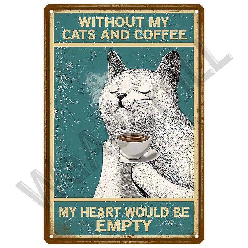 HD Metal Tin Sign Vintage Coffee House Retro Poster Wall Decor for Kitchen Cafe Bar Home Decoration