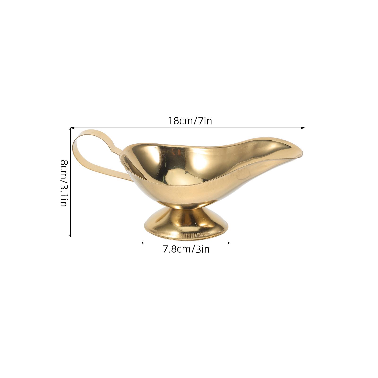 2Pcs Stainless Steel Sauce Boat Gravy Server with Smooth Pour Spout Effortless Dishwasher Safe Elegant Table Presentation