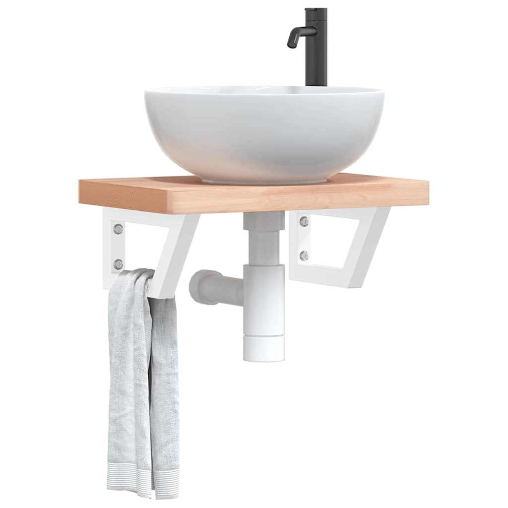 Washbasin Mounts 2 pcs White Trapezoidal Steel
