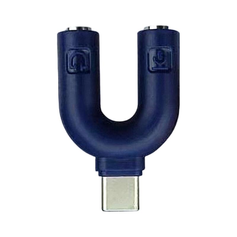 USB C To Double 3.5mm Splitter Adapter Compatible for Type C Phone Devices Enables Two Way Audios Sharing For Movie Night
