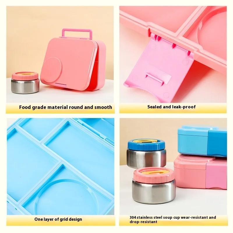 Stainless Steel Bowl Lunch Box Plastic Dinner Plate Microwaveable Lunch Box Lunch Boxes Vacuum & Thermos Kitchenware for Student