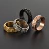 Titanium Steel Rotating Star Moon Sun Ring Men Punk Style Adjustable Size Ins Trendy Jewelry