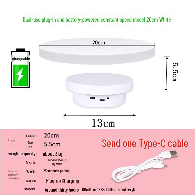 Automatic Rotating Display Stand for Live Streaming, E-commerce, Figurines, and Panoramic Photo/Video Shooting