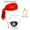 HX6F Halloween Pirate Costume Accessories Tie Headband Pirate Hat Pirate Eye Patches Golden Earrings for Kids Toddler