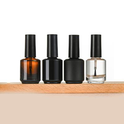 Flacone Vuoto da 15 ml per Smalto in Vetro Antiluce con Pennello Coperchio Contenitori Cosmetici Flacone Portatile per Unghie con Pennello