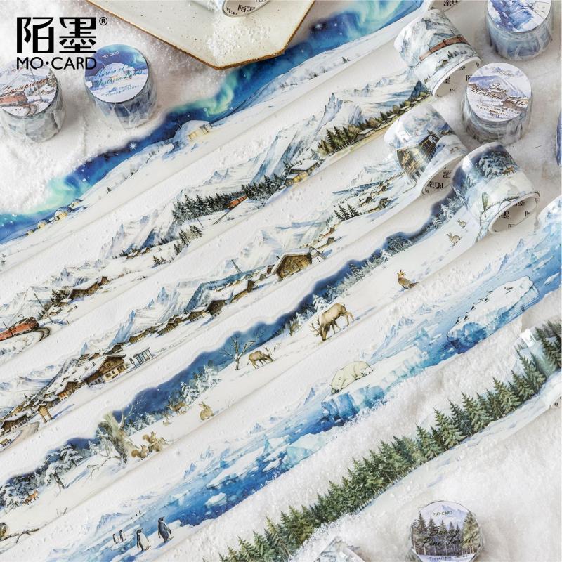 1 Roll 4x200cm Winter Snow Scene Theme Washi Tape Stickers DIY Scrapbook Journal Planner Diary Album Decorative Stickers