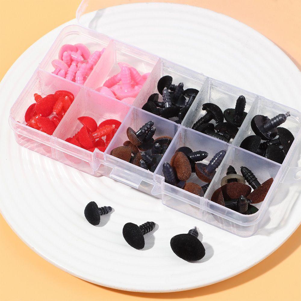 DIY Plush Stuffed Doll Noses Flocking Triangular Safety Nose with Soft Washer Toys Accessories