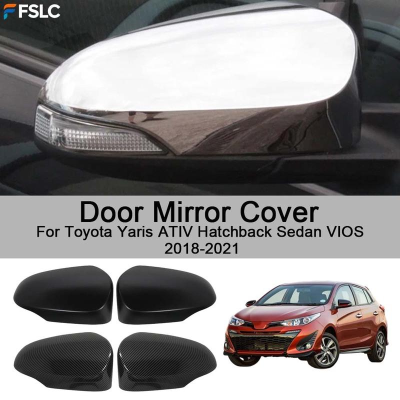 Cars Accessories Door Mirror Cover For Toyota Yaris ATIV Hatchback Sedan VIOS 2018- Car Decoration Styling Upgrade