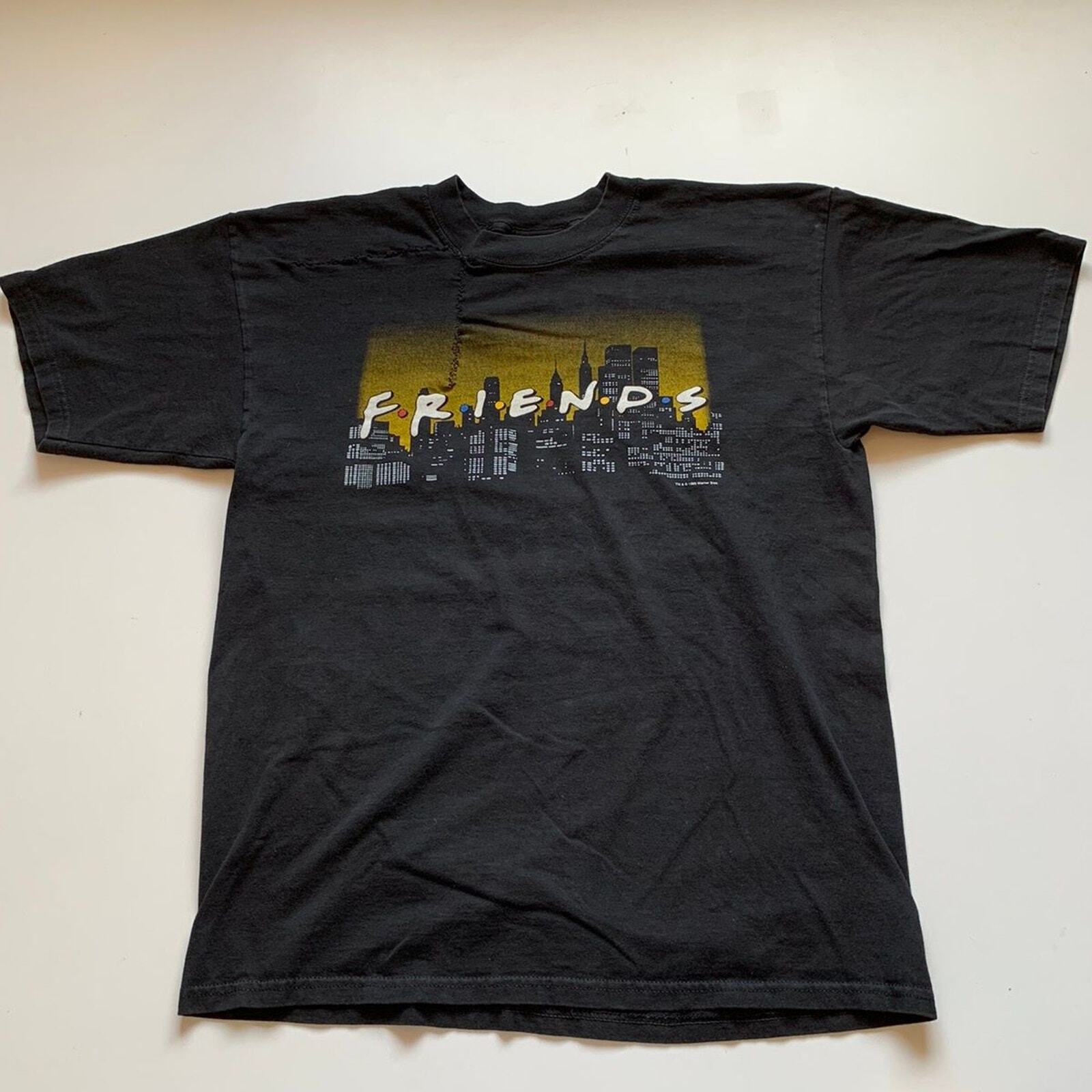 Vintage 1990s Friends NBC TV Show Graphic T Shirt XL Black Rare Distressed Unisex T-Shirt XXXXL