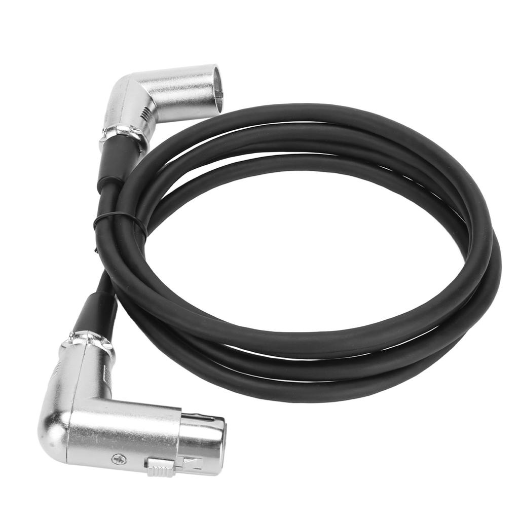 XLR Male to Female Cable 3 Pin Silver Plated Right Angle Noiseless Lossless XLR Sound Cord for Microphone Speaker 4.9ft