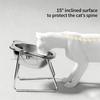 304 Stainless Steel Cat Bowl With 15° Elevated Design Tilted For Puppy Cat Raised Tilted Neck Guard Cats Dogs Dual Use Feeder