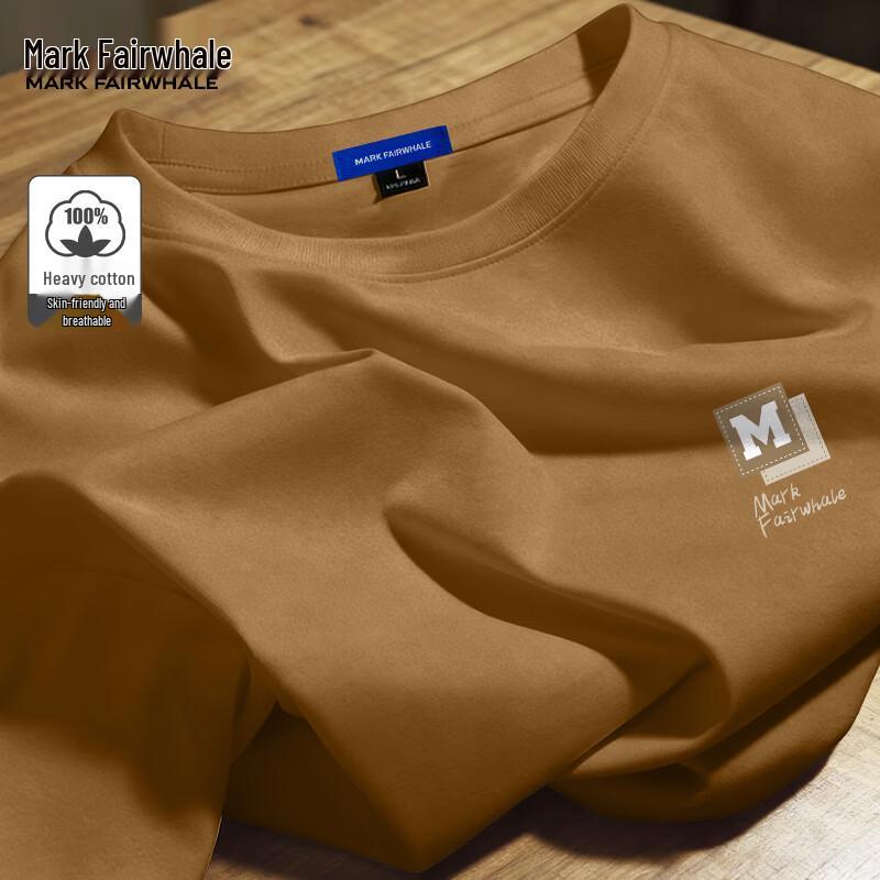 MARK FAIRWHALE Men's Loose Fit Heavyweight Cotton Short Sleeve T-Shirt