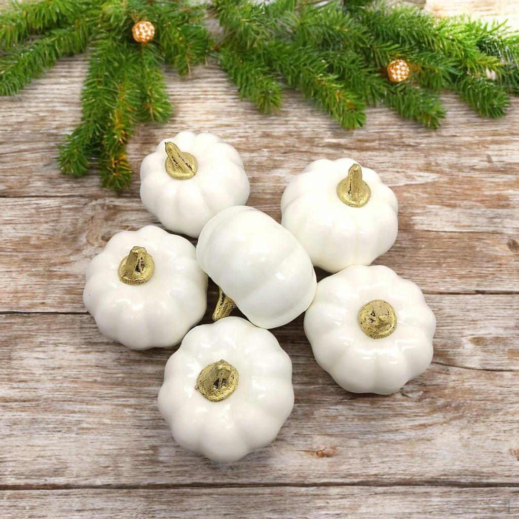 Artificial Pumpkin Sculpture for Halloween Home Decoration 6 Piece