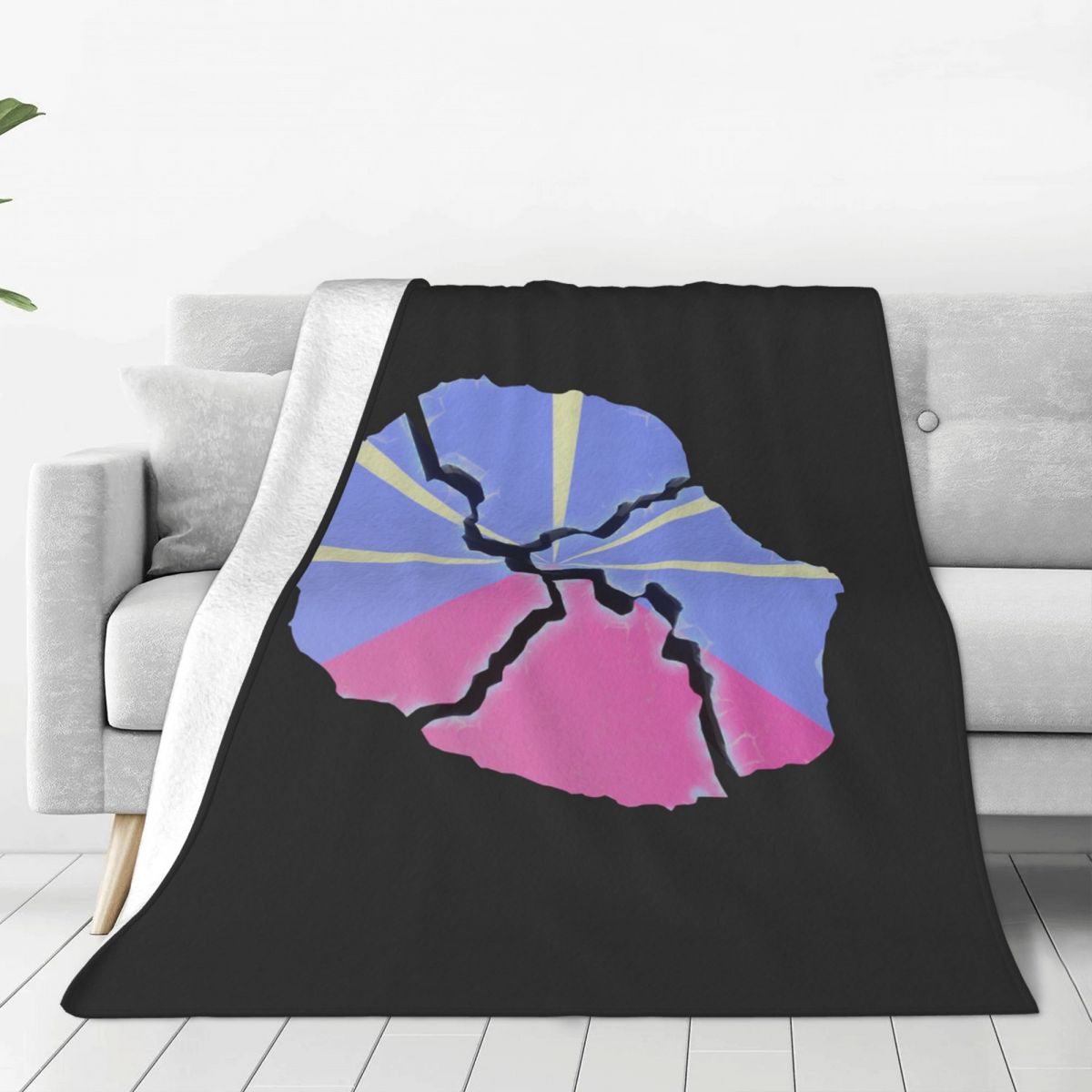 974 Reunion Island Flag Blankets Soft Warm Flannel Throw Blanket Bedding for Bed Living room Picnic Travel Home Couch 75X95CM