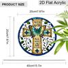 Acrylic Cross Butterfly Suncatcher Stained Glass Effect Window Hanging Ornament Religious Decor for Home