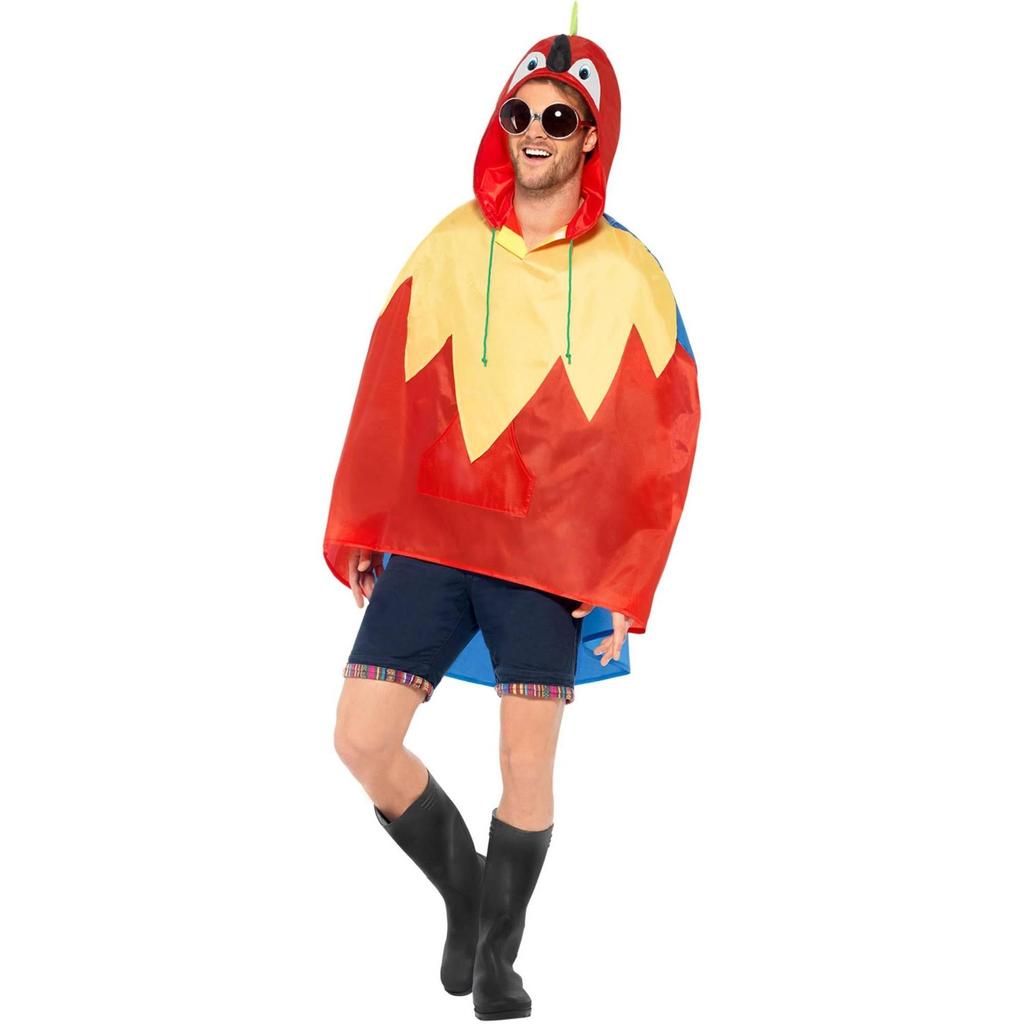Smiffys Unisex pončo pro dospělé papoušky