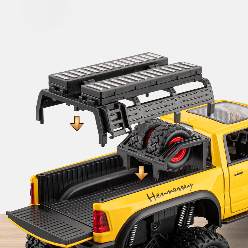 New 1:24 Mammoth 1000 TRX Picku Alloy Car Model Sound and Light Pull Back Children's Toy Collectibles Birthday gift