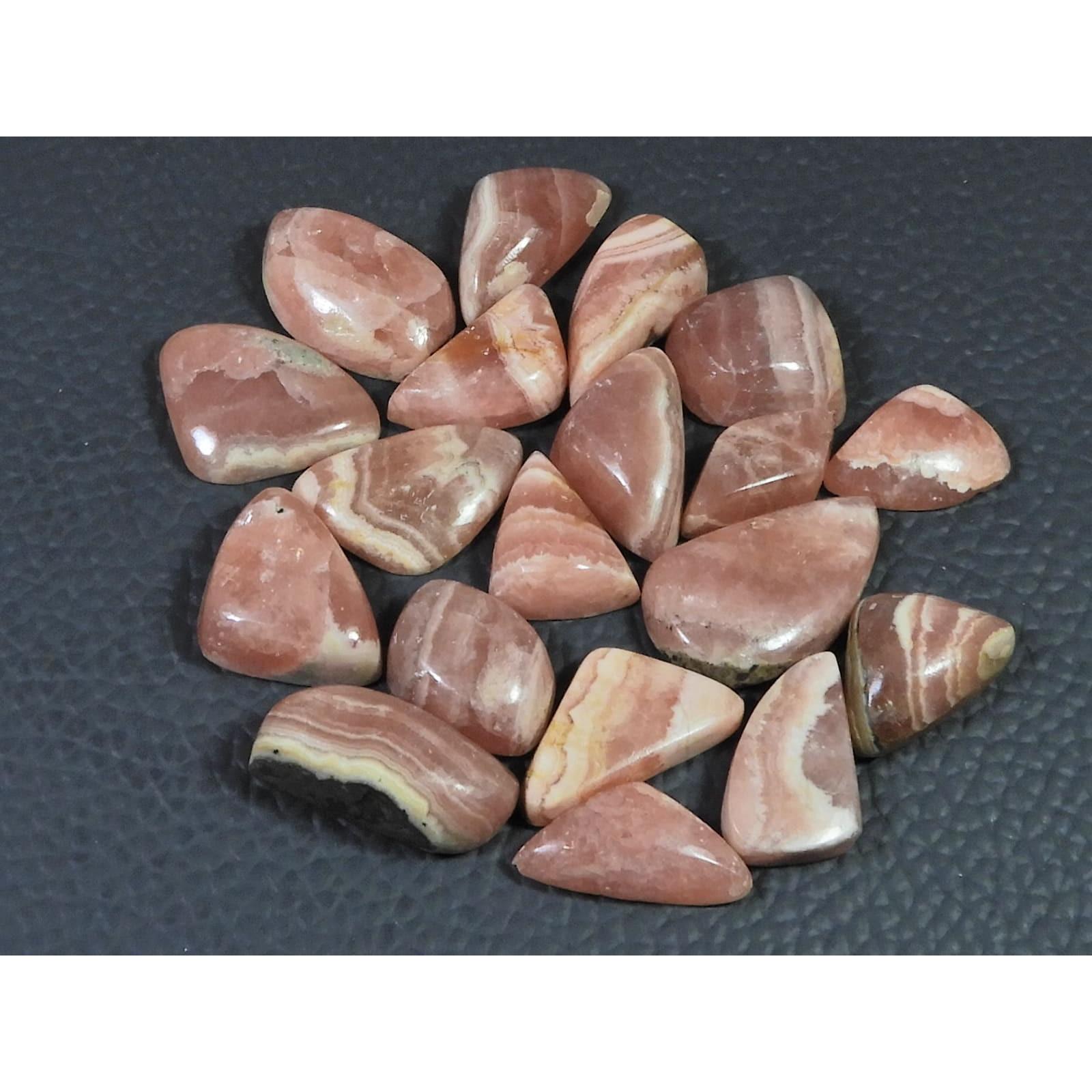183Cts. Natural Pink Rhodochrosite Fancy Cabochon Loose Gemstone 19Pcs Lot C-2328