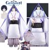 Genshin Impact Scaramouche Cosplaly Costume Wig Halloween Outfit Party Carnival