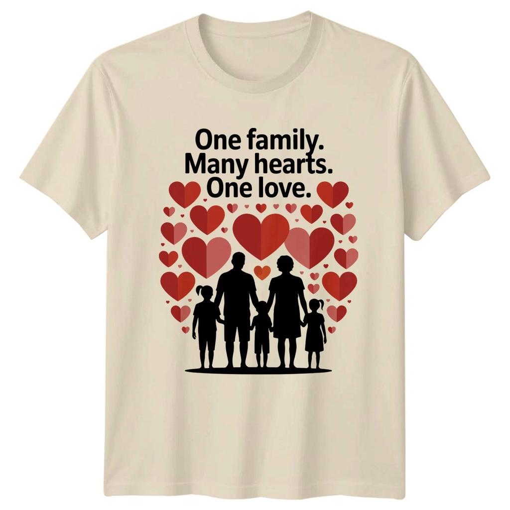 One Family Many Hearts One T-Shirt Family Bonding Family Birthday Gift