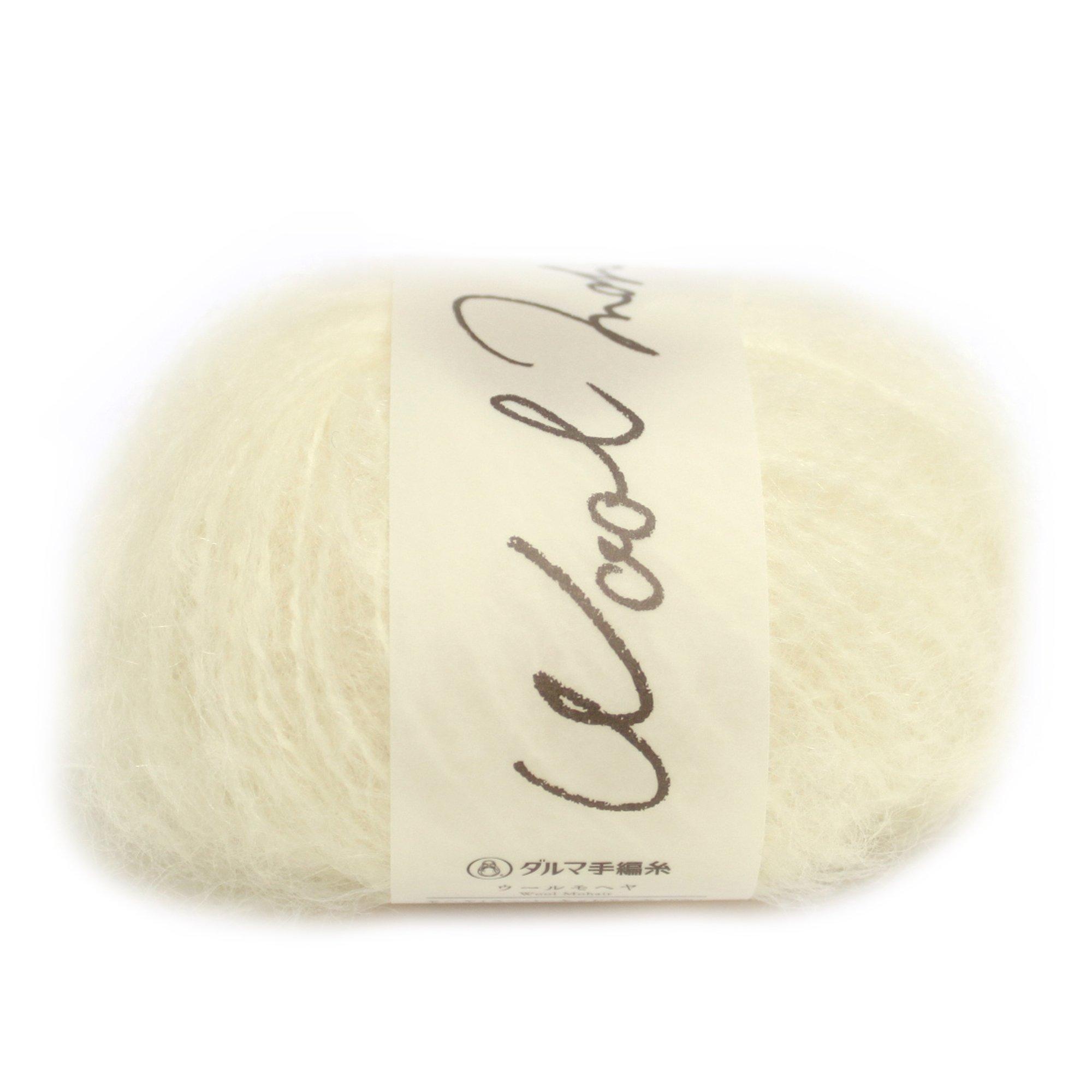 

Yokota DARUMA Wool Mohair Extra Pack of Yarn, Thick, Col. 1, White, 20g, Approx. 46m, 5, 01-6320